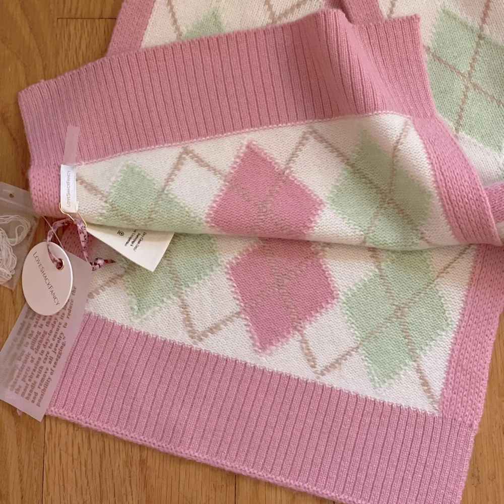LOVESHACKFANCY Louanne Scarf - Cashmere & Wool Blend - Palm Beach Multi - New - Picture 5 of 5